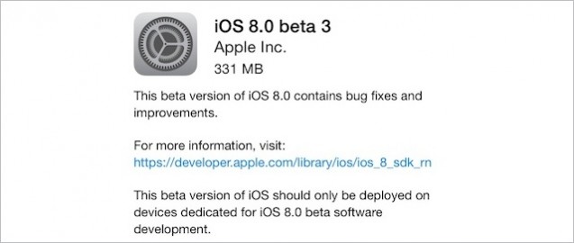 Apple udostępnia deweloperom iOS 8 beta 3