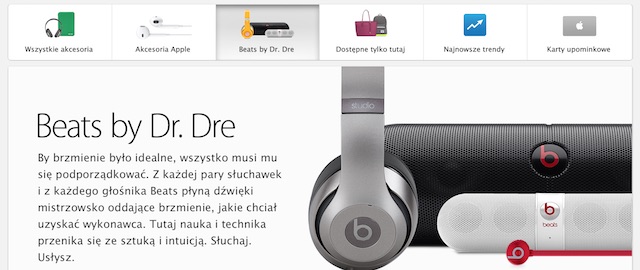 Apple dodaje dedykowaną sekcję "Beats By Dr Dre" do akcesoriów w swoim sklepie internetowym