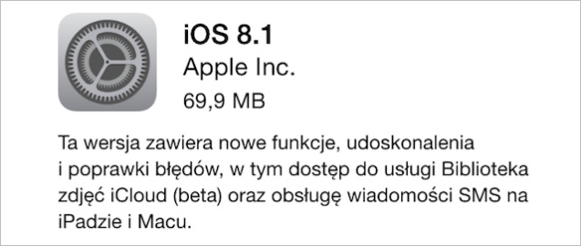 Apple udostępnia iOS 8.1