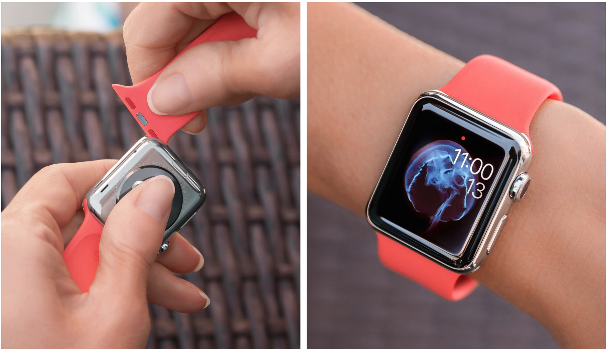 Apple меняет apple watch. Ремешок для Apple watch. Ремешки для Apple watch красно синий. Аппле вотч в Красном цвете. Красный бампер Apple watch.