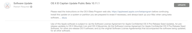 Apple udostępnia drugą wersję beta OS X 10.11.1 El Capitan dla publicznych beta testerów