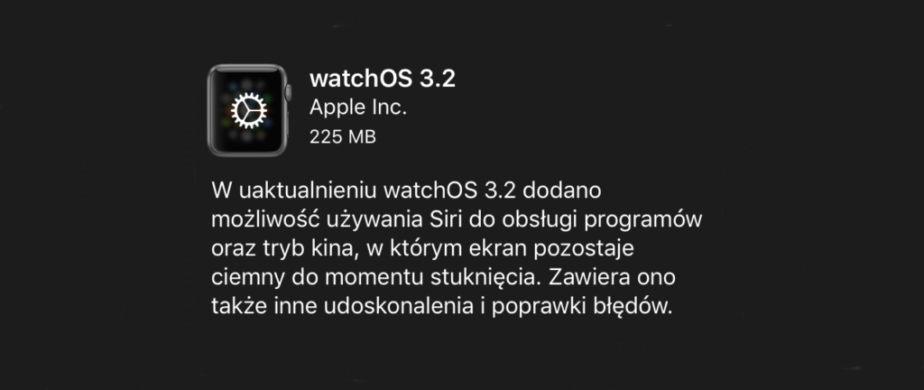 Apple wypuszcza watchOS 3.2 z trybem kinowym