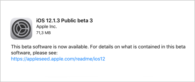 Apple udostępnia publicznym beta testerom trzecią wersję beta iOS 12.1.3