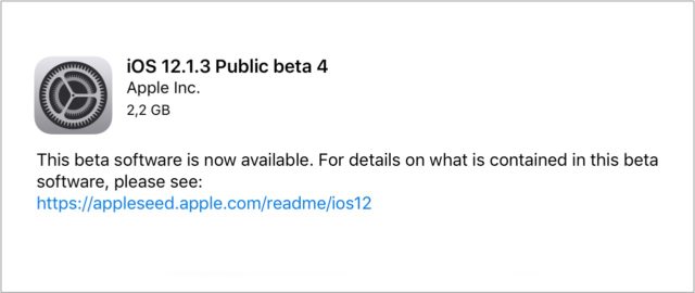 Apple udostępnia czwartą wersję beta systemu iOS 12.1.3 dla programistów i publicznych beta testerów