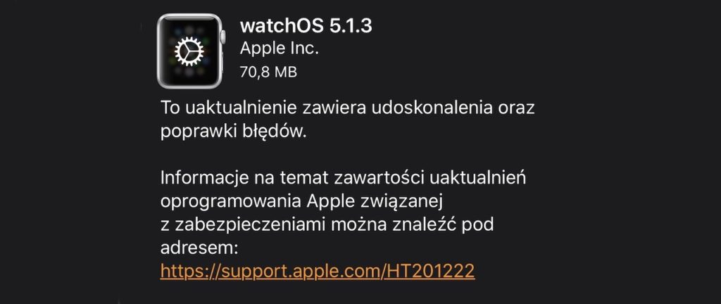Apple udostępnia watchOS 5.1.3 z poprawkami błędów i ulepszeniami wydajności