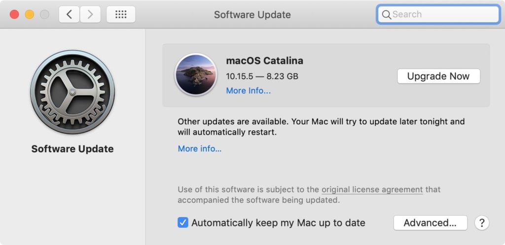 Catalina Software Update