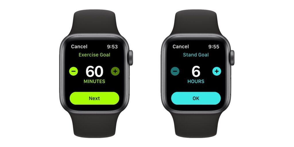 Apple Watch zmiana celów