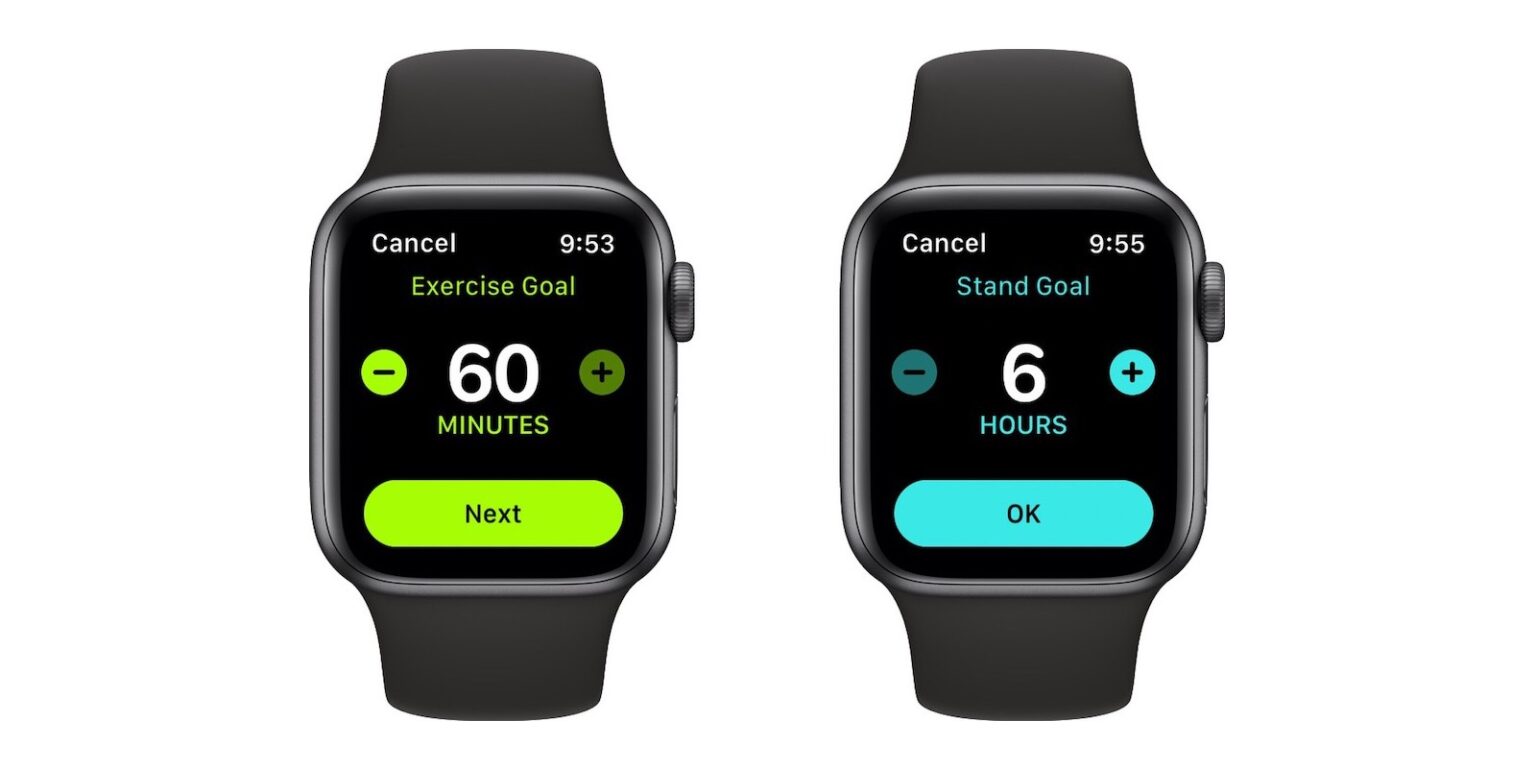 Apple Watch zmiana celów