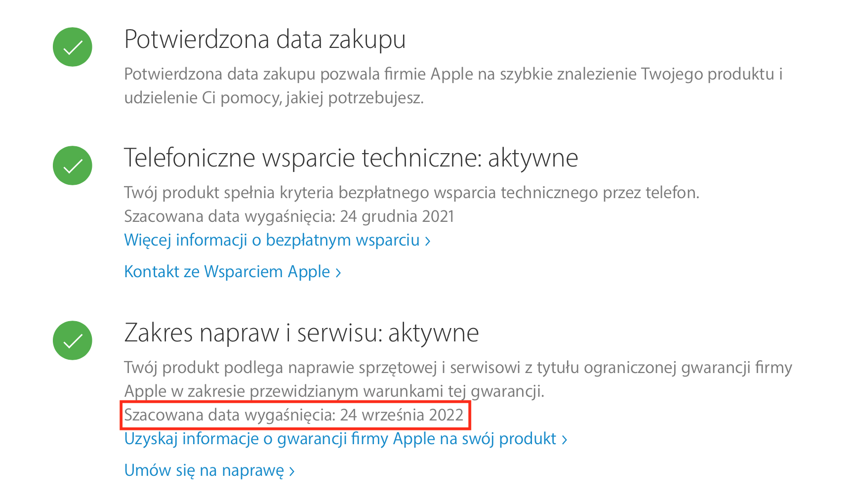 Od kiedy Apple liczy swoją roczną gwarancję?