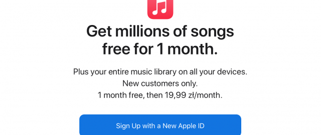 Apple Music skraca bezpłatny okres próbny do miesiąca