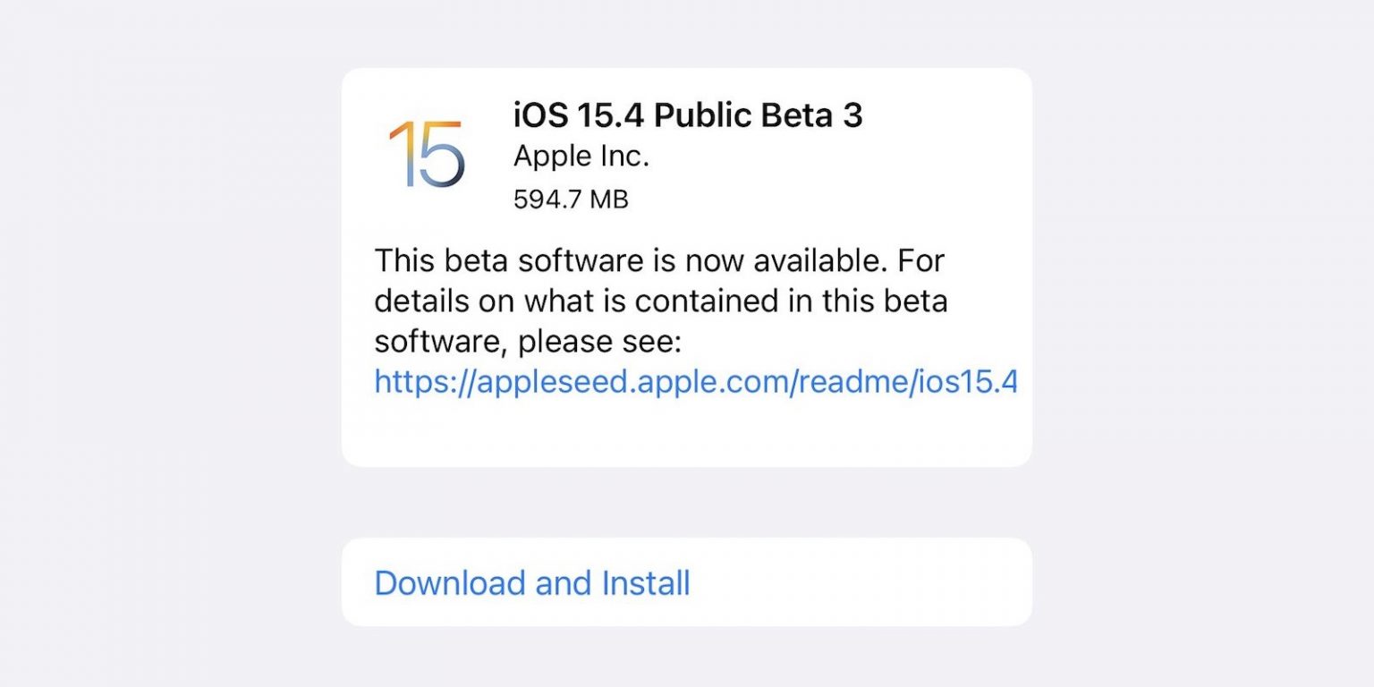 iOS 15.4 beta 3