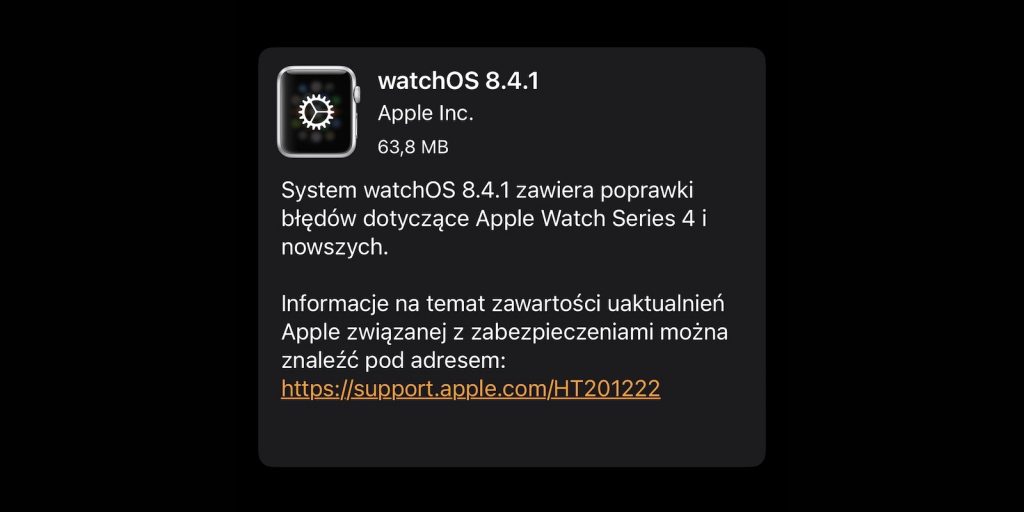 Apple udostępnia watchOS 8.4.1 z poprawkami błędów dla Apple Watch Series 4 i nowszych watchOS 8.4.1