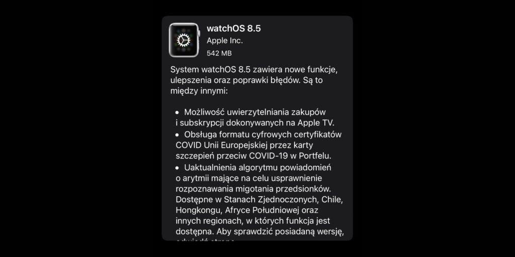 watchOS 8.5