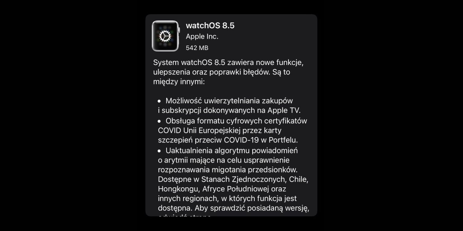 watchOS 8.5
