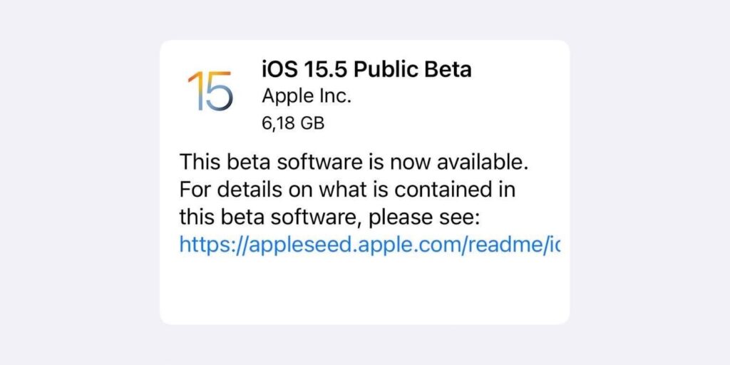 iOS 15.5 beta 1