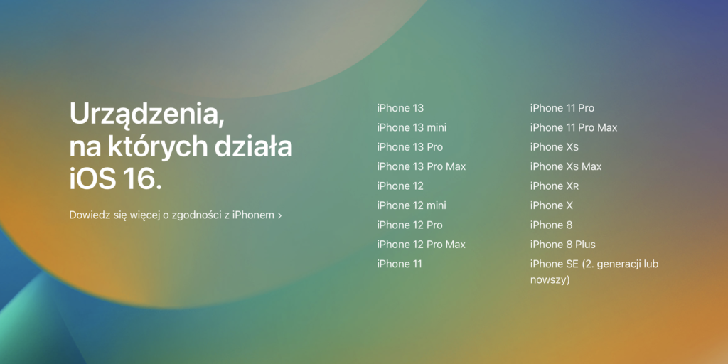 IOS 16 kompatybilnosc