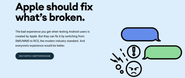 „Już czas, aby Apple naprawił SMS-y” mówi nowa witryna Androida