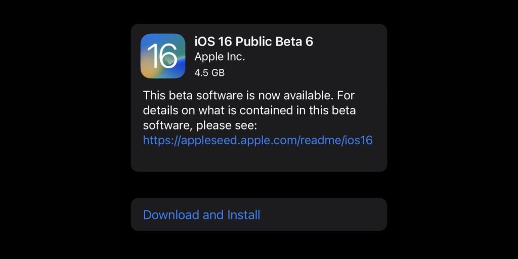 iOS 16 beta 6