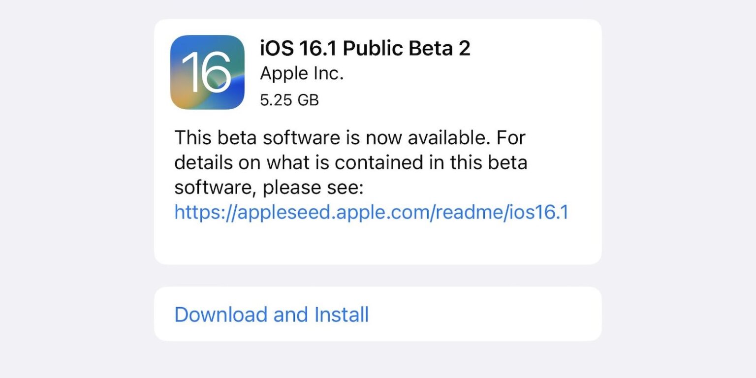 iOS 16.1 beta 2
