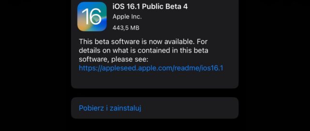 Apple wypuszcza czwartą publiczną wersję beta iOS 16.1