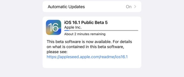 Apple wypuszcza piątą publiczną wersję beta iOS 16.1
