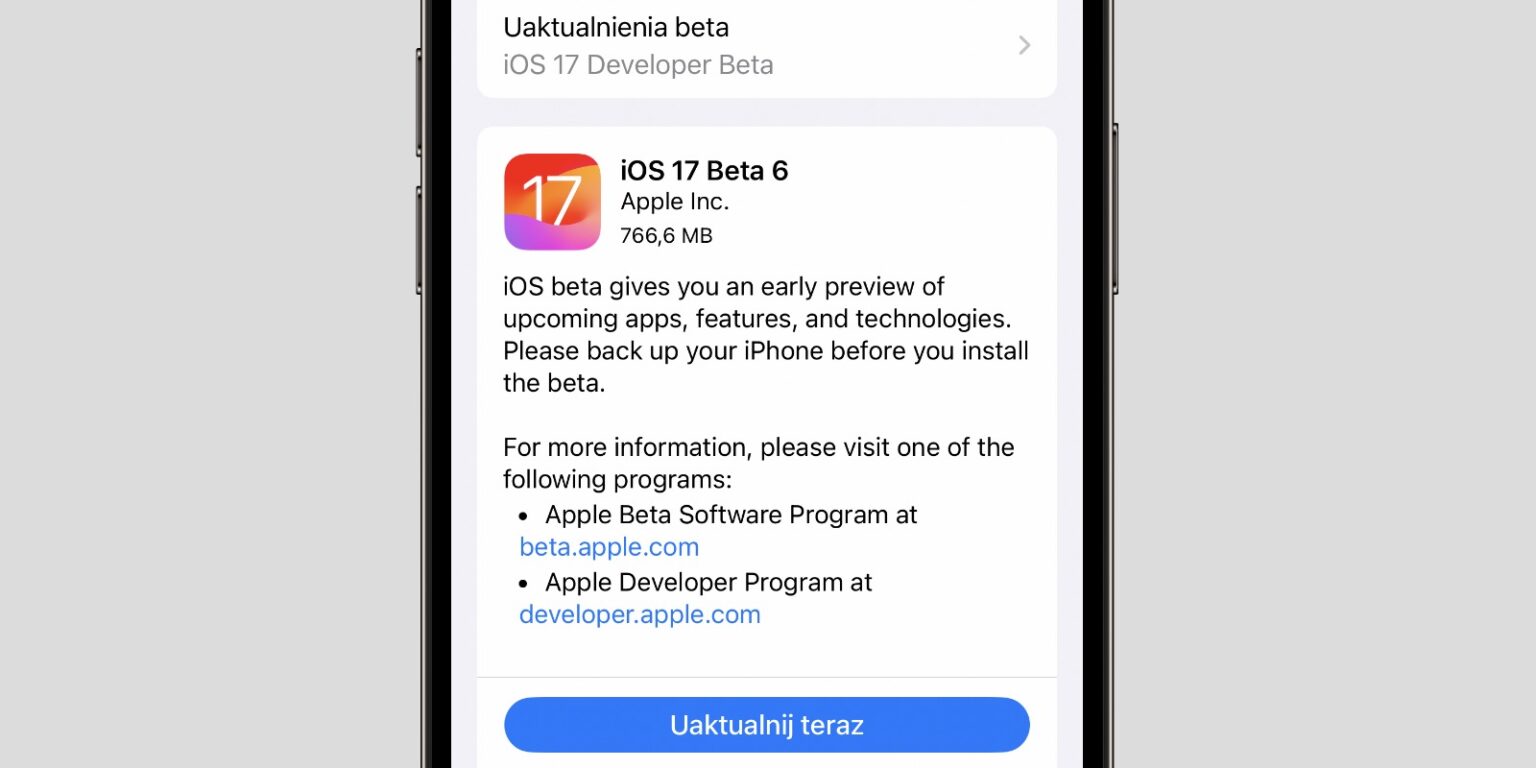 iOS 17 beta 6