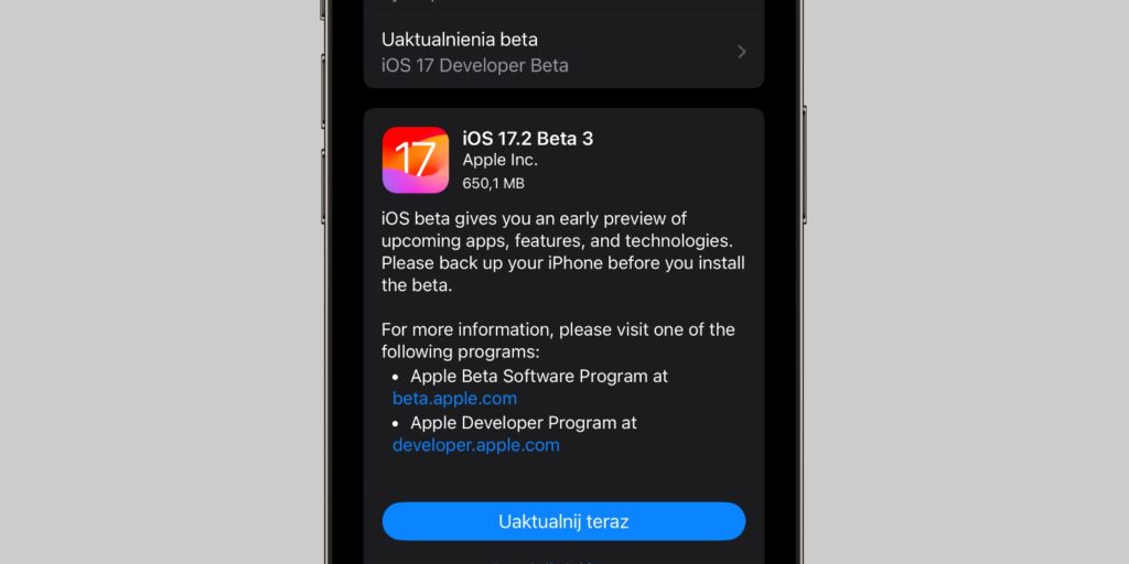 iOS 17.2 beta 3