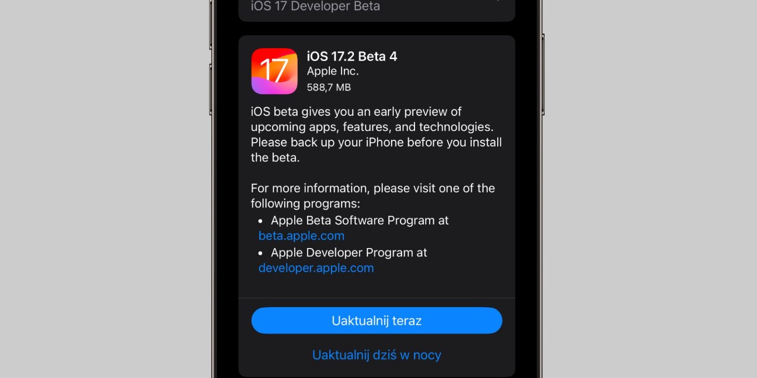 iOS 17.2 beta 4