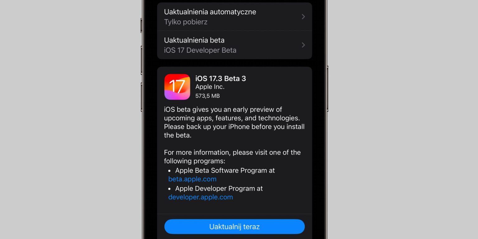 iOS 17.3 beta 3