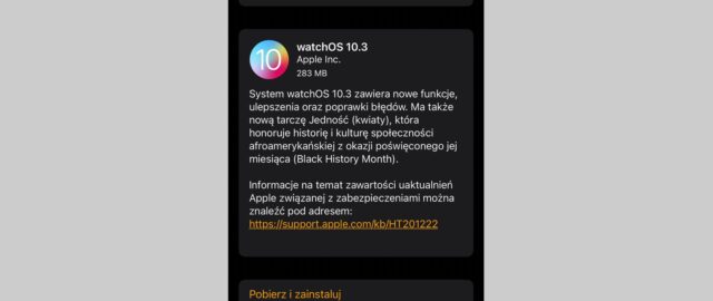 Apple wypuszcza system watchOS 10.3 z nową tarczą zegarka