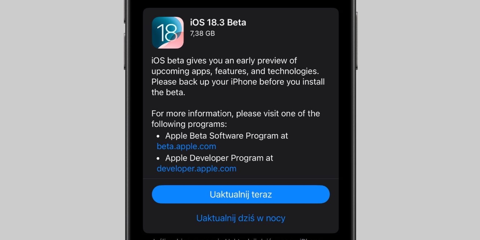 iOS 18.3 beta 1