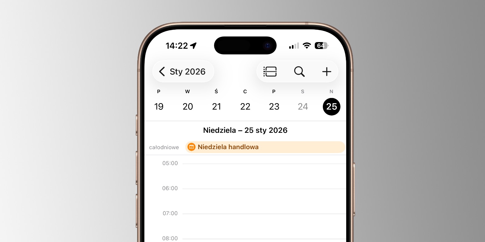Kalendarz niedziel handlowych w 2026 roku na iPhone i iPad