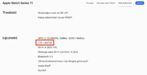 Apple Watch Series 11 dane techniczne brak 5G