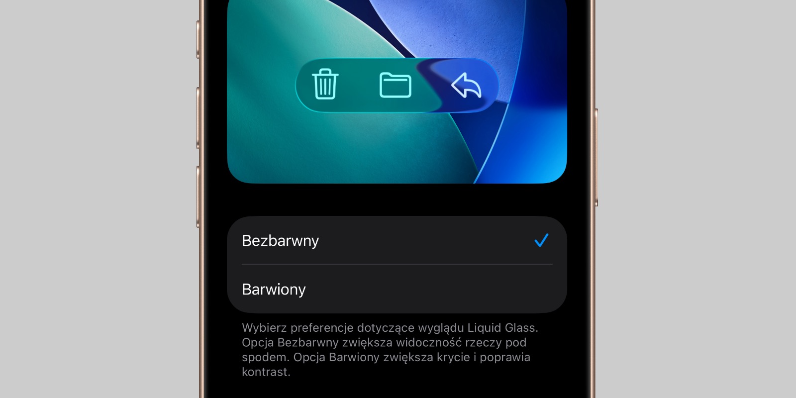 IOS 26.1 da użytkownikom możliwość kontrolowania przezroczystości Liquid Glass