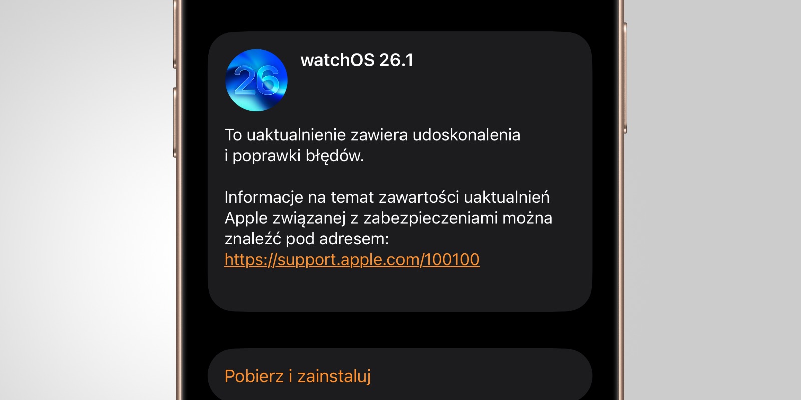 Apple udostępnia watchOS 26.1 z poprawkami błędów