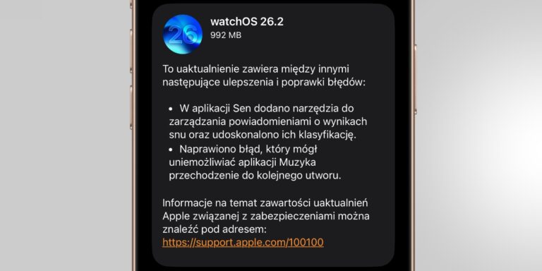 Apple udostępnia watchOS 26.2 z aktualizacją Oceny snu watchOS 26.2