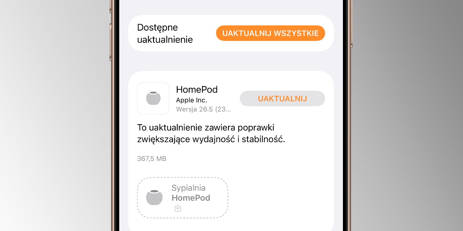 Apple udostępnia oprogramowanie HomePod 26.5