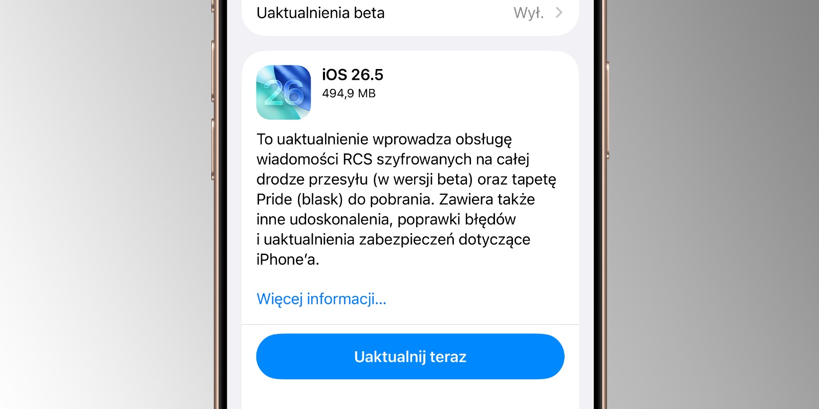 Apple udostępnia iOS 26.5 i iPadOS 26.5
