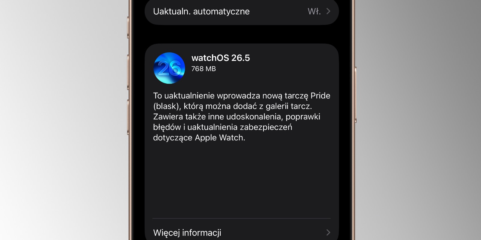 Apple wypuszcza watchOS 26.5 z nową tarczą zegarka